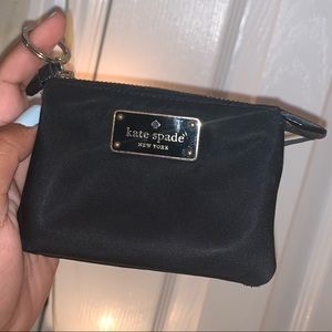 KATE SPADE BLACK NYLON CARD HOLDER KEY POUCH